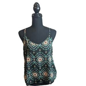 Hollister Womens Multicolored Floral Polyester Camisole Blouse Size M V-Neck